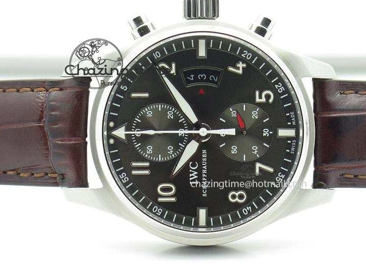 MIROTIME 0504 Pilot Chrono SS 3878 Gray Dial on Brown Leather Strap A Resilient 7395